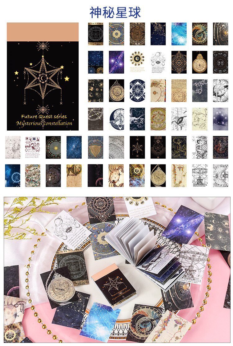 50pcs/1lot Kawaii Stationery Stickers cosmic starry sky  Diary Planner junk journal Stickers Scrapbook Craft Sticker