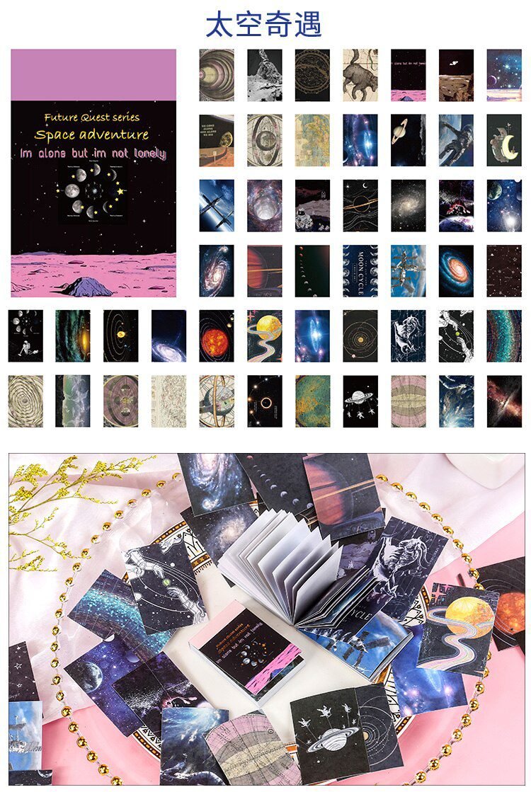 50pcs/1lot Kawaii Stationery Stickers cosmic starry sky  Diary Planner junk journal Stickers Scrapbook Craft Sticker