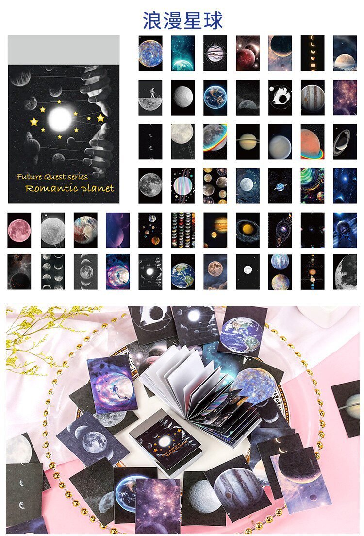 50pcs/1lot Kawaii Stationery Stickers cosmic starry sky  Diary Planner junk journal Stickers Scrapbook Craft Sticker