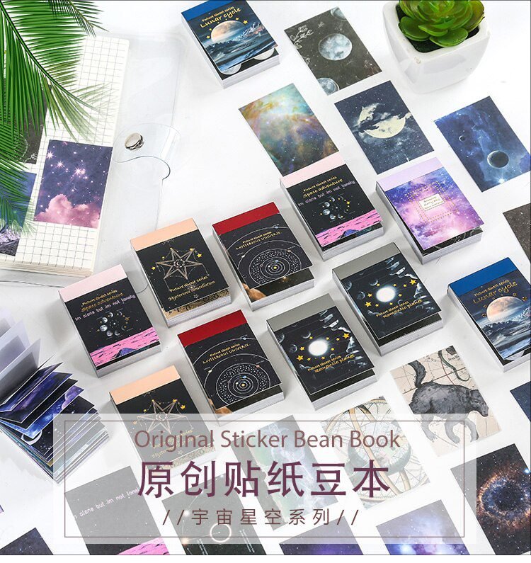 50pcs/1lot Kawaii Stationery Stickers cosmic starry sky  Diary Planner junk journal Stickers Scrapbook Craft Sticker