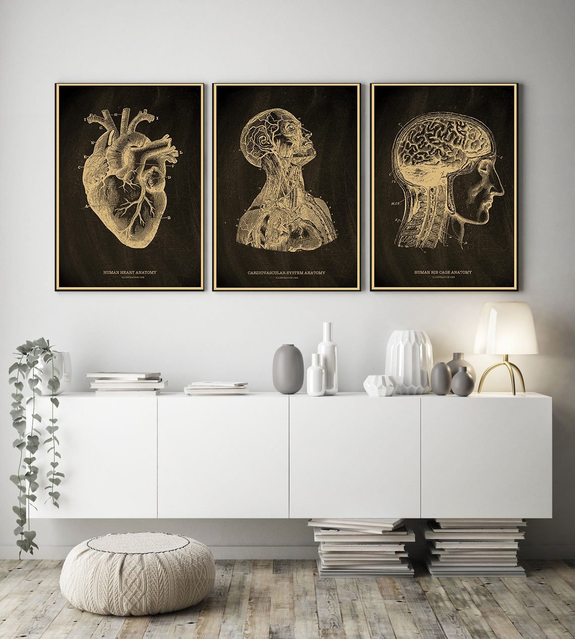 Anatomical Skeleton Chalkboard Poster Kraft Paper Posters DIY Vintage Home Room Medicine Student Decor Medical Art Wall Painting