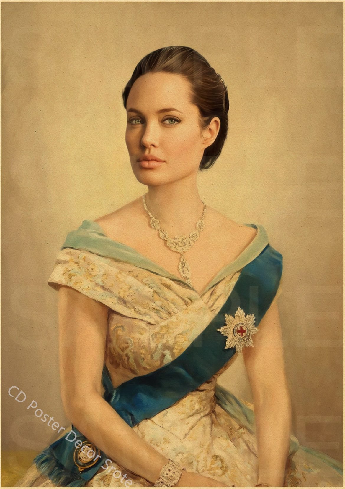 Angelina Jolie Vintage Poster Kraft Paper Prints and Posters Home Room Bar Cafe Movie Theater Decor Aesthetic Art Wall Painting