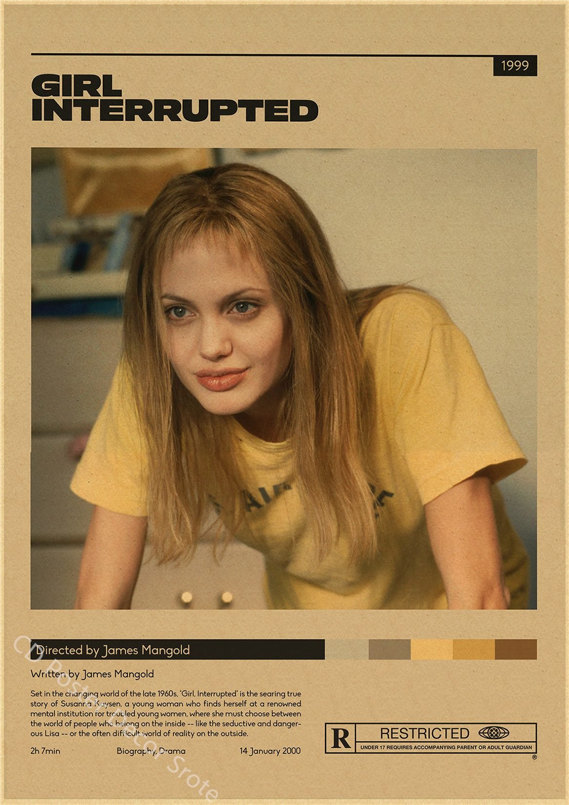 Angelina Jolie Vintage Poster Kraft Paper Prints and Posters Home Room Bar Cafe Movie Theater Decor Aesthetic Art Wall Painting