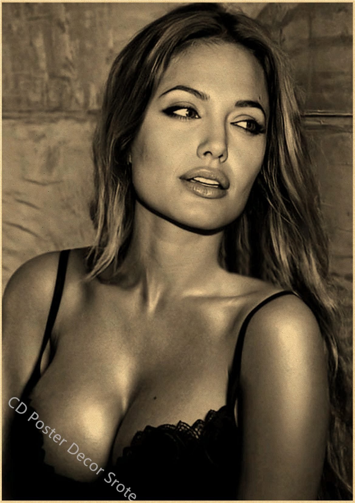 Angelina Jolie Vintage Poster Kraft Paper Prints and Posters Home Room Bar Cafe Movie Theater Decor Aesthetic Art Wall Painting
