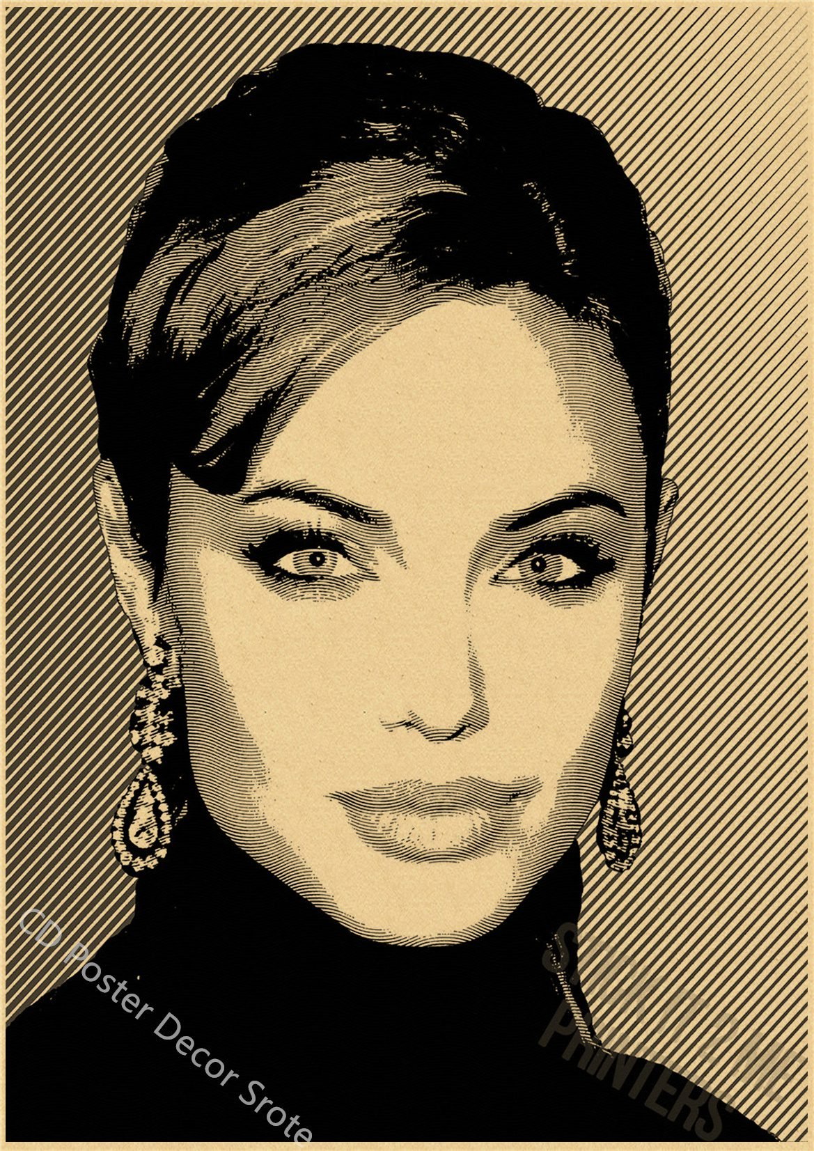 Angelina Jolie Vintage Poster Kraft Paper Prints and Posters Home Room Bar Cafe Movie Theater Decor Aesthetic Art Wall Painting