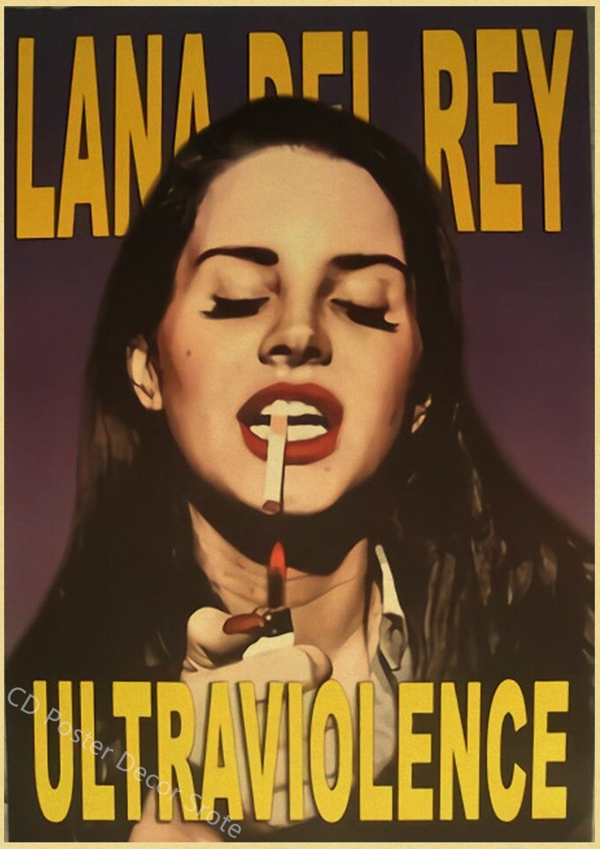 Singer Lana Del Rey Poster Retro Kraft Paper Prints and Posters Home Room Bar Cafe Decor Born To Die Art Wall Painting Picture