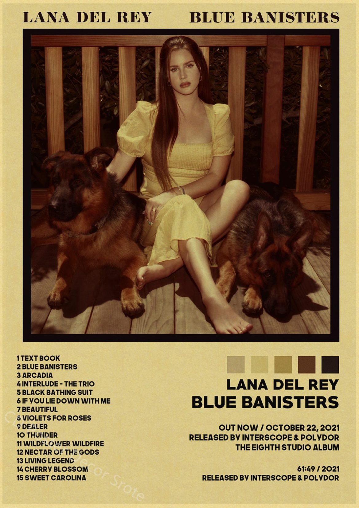 Singer Lana Del Rey Poster Retro Kraft Paper Prints and Posters Home Room Bar Cafe Decor Born To Die Art Wall Painting Picture