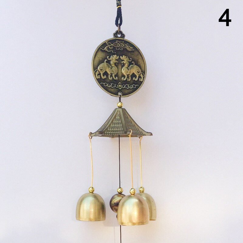 1Pcs Antique Wind Chime Copper Yard Garden Outdoor Living Decoration Metal Wind Chimes Outdoor Chinese Oriental Lucky Metal Win