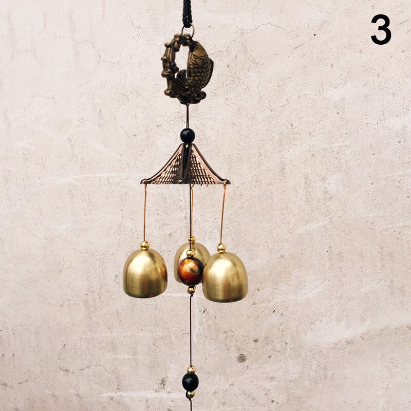 1Pcs Antique Wind Chime Copper Yard Garden Outdoor Living Decoration Metal Wind Chimes Outdoor Chinese Oriental Lucky Metal Win
