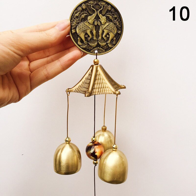 1Pcs Antique Wind Chime Copper Yard Garden Outdoor Living Decoration Metal Wind Chimes Outdoor Chinese Oriental Lucky Metal Win