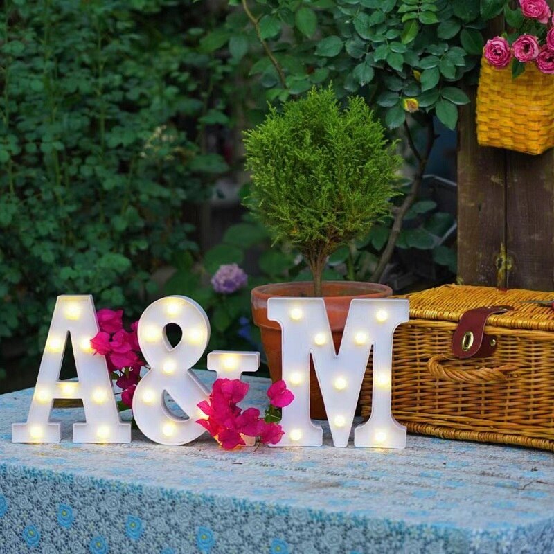 Alphabet Letter LED Lights Luminous Number Lamp Decor  Battery Night Light for home Wedding Birthday Christmas party Decoration