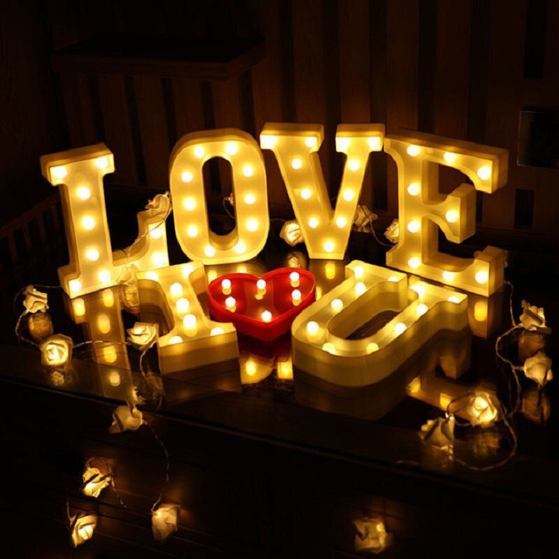 Alphabet Letter LED Lights Luminous Number Lamp Decor  Battery Night Light for home Wedding Birthday Christmas party Decoration