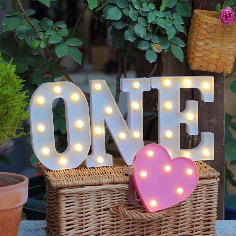 Alphabet Letter LED Lights Luminous Number Lamp Decor  Battery Night Light for home Wedding Birthday Christmas party Decoration
