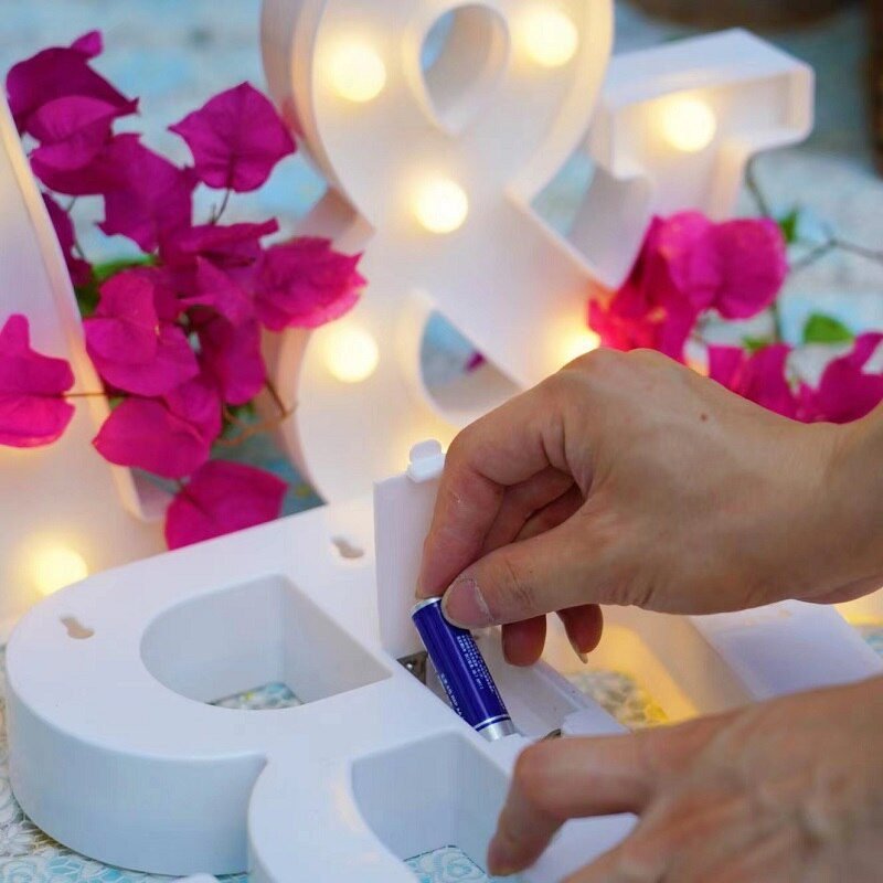 Alphabet Letter LED Lights Luminous Number Lamp Decor  Battery Night Light for home Wedding Birthday Christmas party Decoration