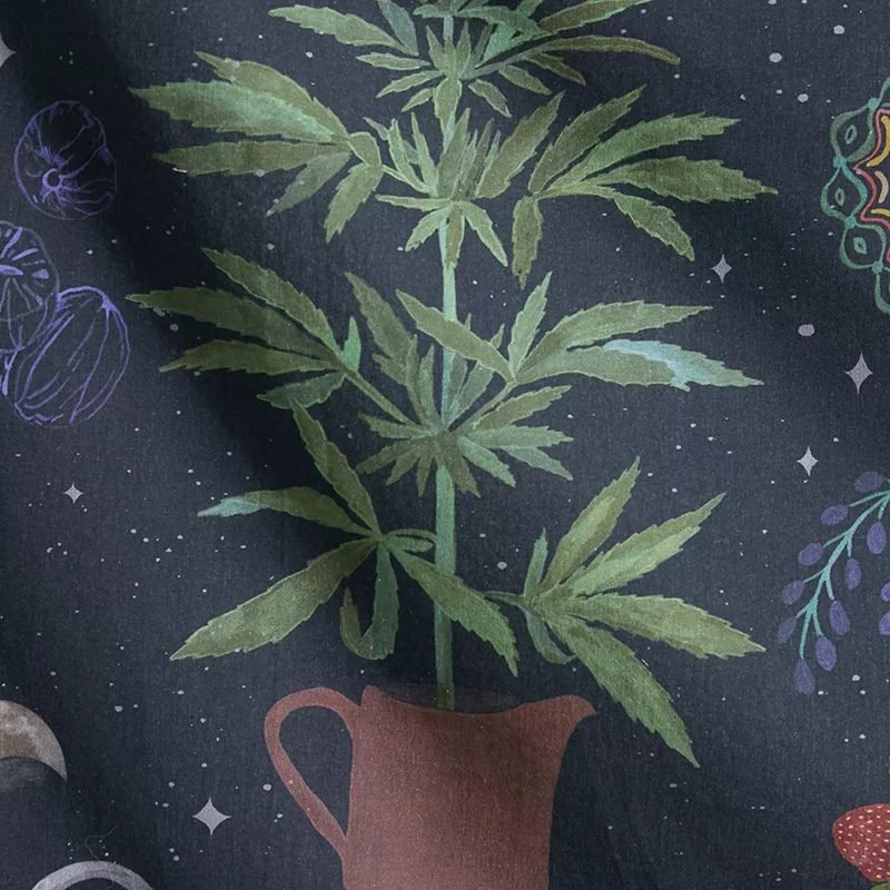 Moon Phase Tapestry Wall Hanging Botanical Celestial Floral Wall Tapestry Hippie Flower Wall Carpets Dorm Decor Starry SkyCarpet