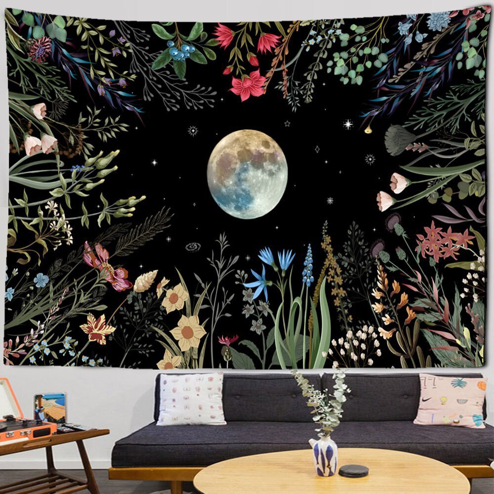 Mandala Tapestry White Black Sun And Moon Tapestry Wall Hanging Tarot Hippie Wall Rugs Dorm Decor Blanket