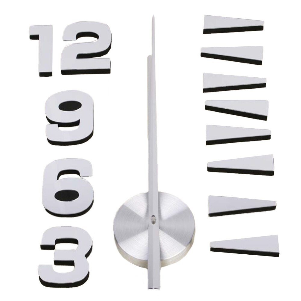 Large Wall Clock Quartz 3D DIY Big Watch Decorative Kitchen Clocks Acrylic Mirror Sticker Oversize Wall Clocks Home Letter Decor