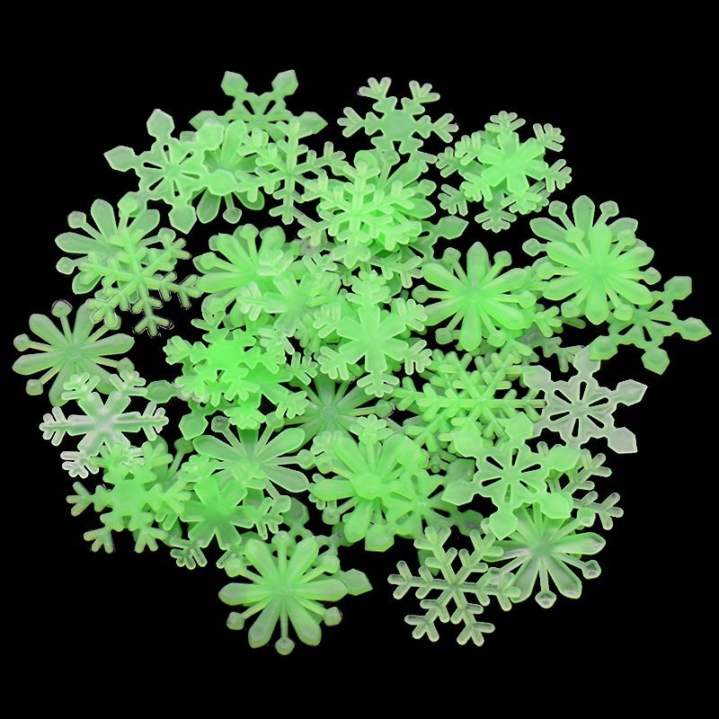 50Pcs Luminous Snowflake Wall Stickers Glow In The Dark Decal for Kids Baby Rooms Bedroom Christmas Home Decoration Navidad 2022
