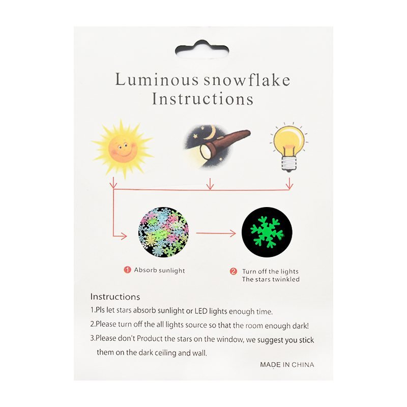 50Pcs Luminous Snowflake Wall Stickers Glow In The Dark Decal for Kids Baby Rooms Bedroom Christmas Home Decoration Navidad 2022