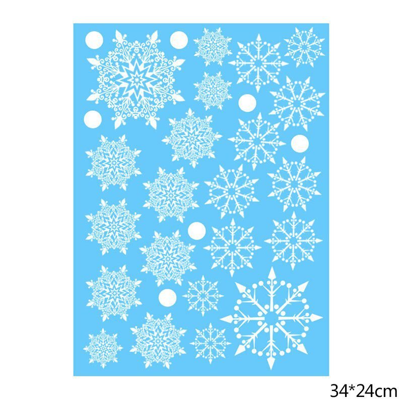 1 Sheet Merry Christmas Snowflake Snowman Window Sticker Christmas Wall Stickers Kids Room Wall Decals