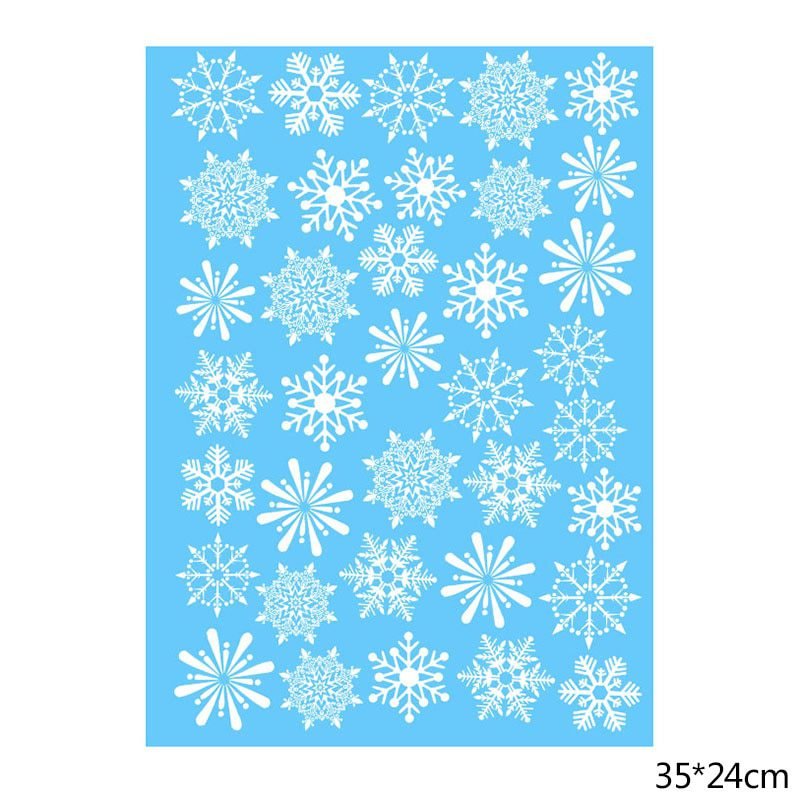 1 Sheet Merry Christmas Snowflake Snowman Window Sticker Christmas Wall Stickers Kids Room Wall Decals