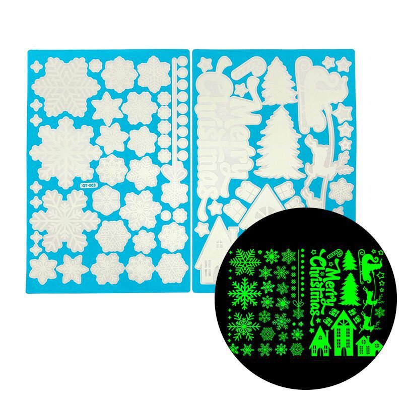 1 Sheet Merry Christmas Snowflake Snowman Window Sticker Christmas Wall Stickers Kids Room Wall Decals