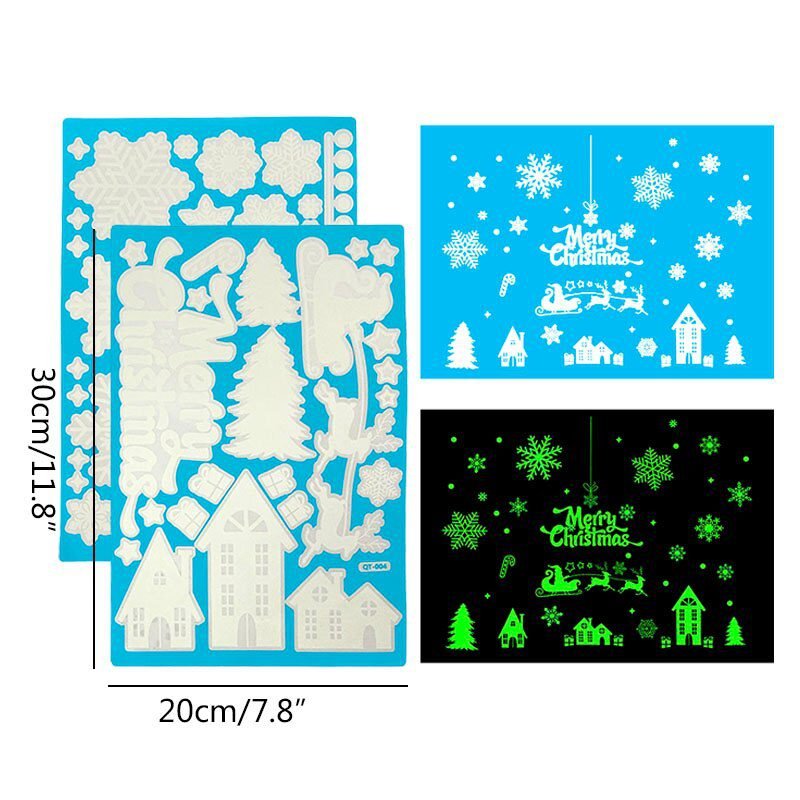 1 Sheet Merry Christmas Snowflake Snowman Window Sticker Christmas Wall Stickers Kids Room Wall Decals