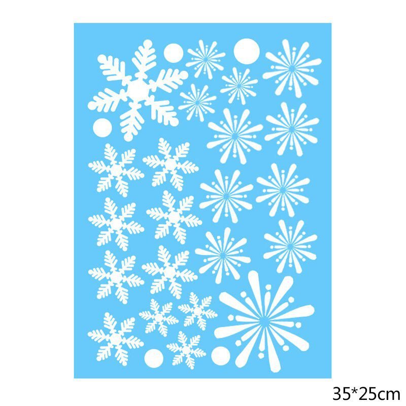1 Sheet Merry Christmas Snowflake Snowman Window Sticker Christmas Wall Stickers Kids Room Wall Decals