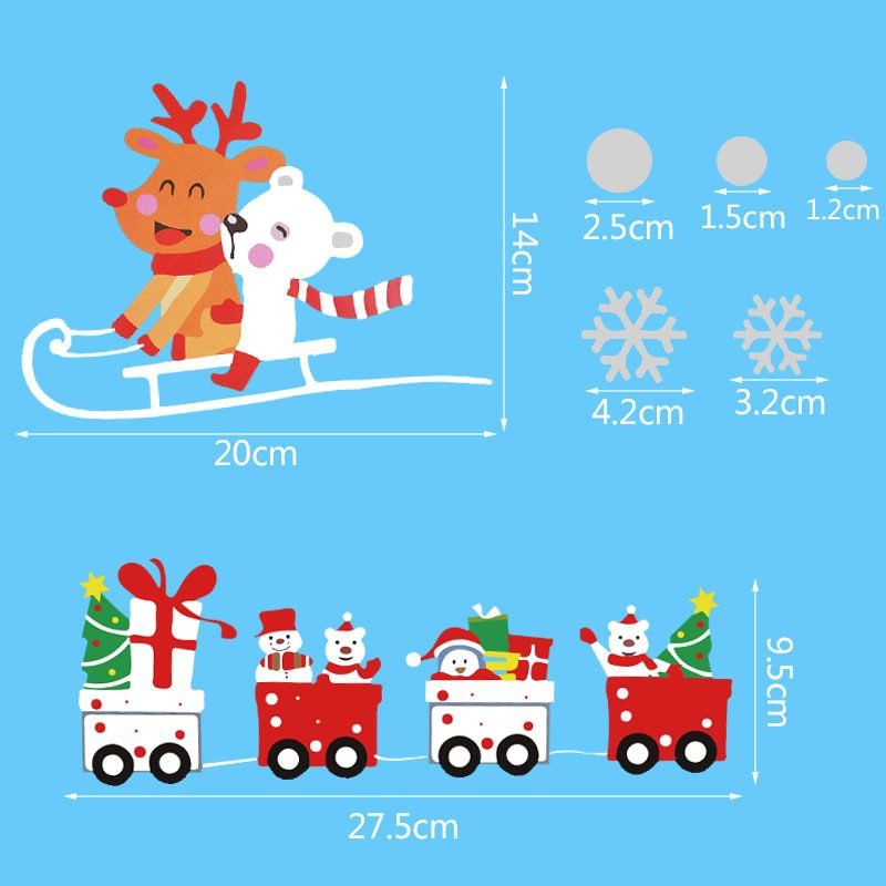 1 Sheet Merry Christmas Snowflake Snowman Window Sticker Christmas Wall Stickers Kids Room Wall Decals