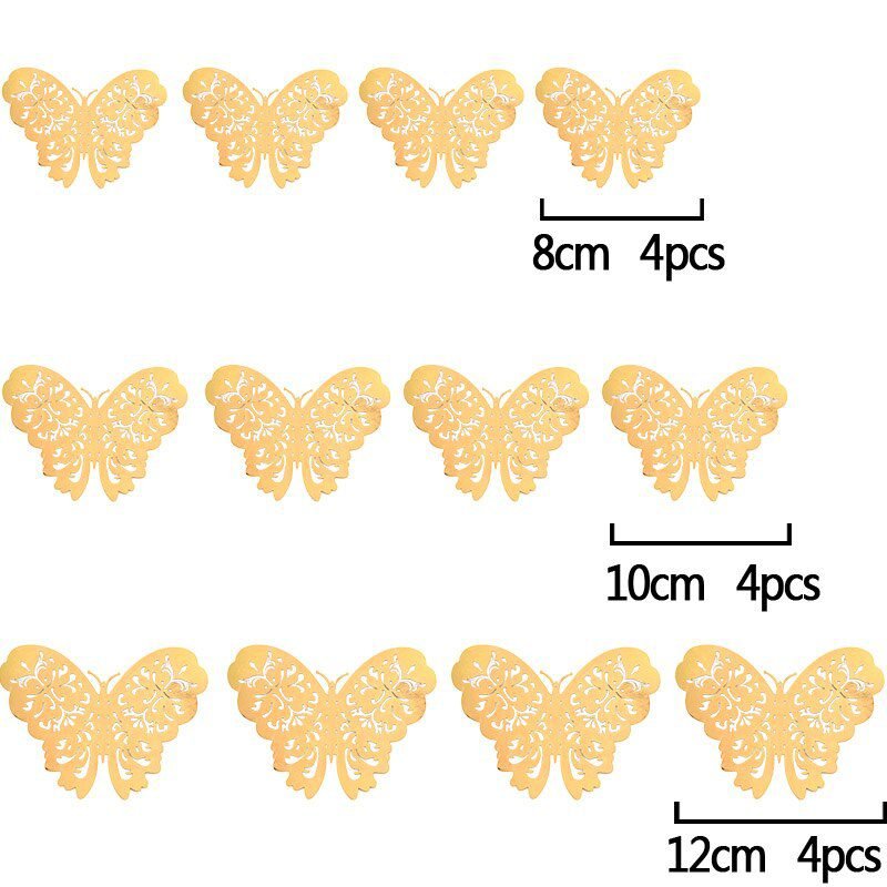 12Pcs 3D Hollow Butterfly Wall Sticker For Home Decoration DIY Wall Stickers For Kids Rooms Party Wedding Decor Butterfly Fridge