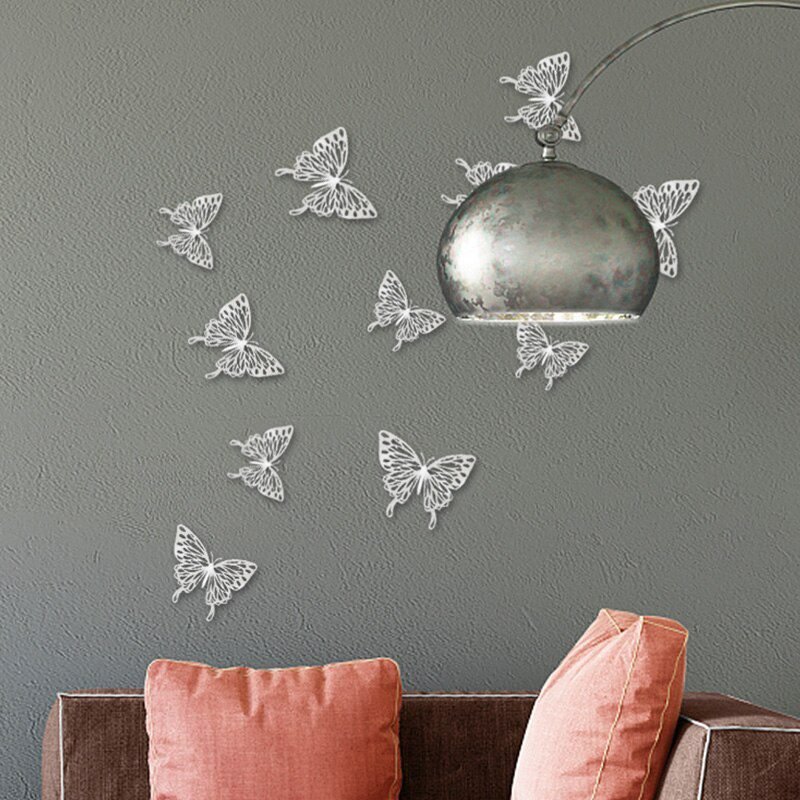 12Pcs 3D Hollow Butterfly Wall Sticker DIY Art Kids Room Home Wall Decals Wedding Birthday Party Butterfly Decoration Fridge