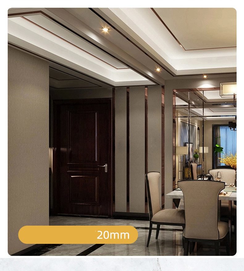 NEW 5M Gold Mirror Wall Sticker Stainless Steel Flat Living Room Decoration Lines Titanium Background Wall Ceiling Edge Strip NEW 5M Gold Mirror Wall Sticker Stainless Steel Flat Living Room Decoration Lines Titanium Background Wall Ceiling Edge Strip