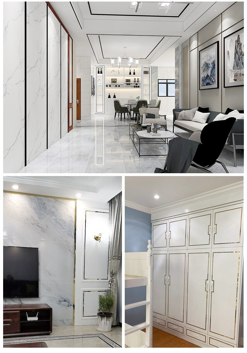 NEW 5M Gold Mirror Wall Sticker Stainless Steel Flat Living Room Decoration Lines Titanium Background Wall Ceiling Edge Strip NEW 5M Gold Mirror Wall Sticker Stainless Steel Flat Living Room Decoration Lines Titanium Background Wall Ceiling Edge Strip