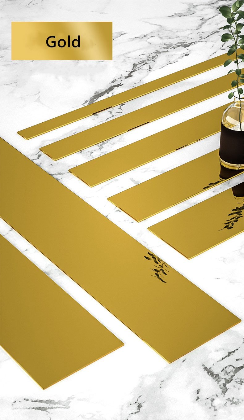 NEW 5M Gold Mirror Wall Sticker Stainless Steel Flat Living Room Decoration Lines Titanium Background Wall Ceiling Edge Strip NEW 5M Gold Mirror Wall Sticker Stainless Steel Flat Living Room Decoration Lines Titanium Background Wall Ceiling Edge Strip