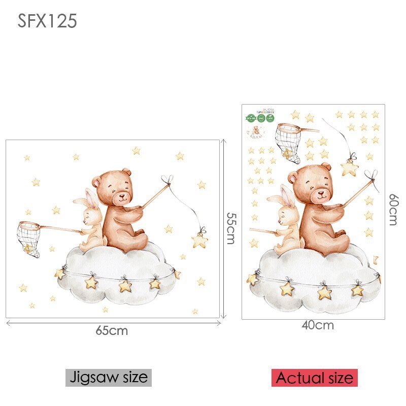 Elephant Giraffe Wall Stickers For Kids Rooms Wall Decorative Vinyl Animal Pattern Moon Child Wall Stickers For Children's Room