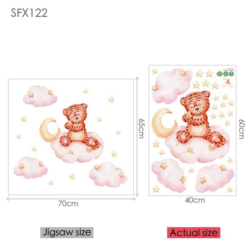 Elephant Giraffe Wall Stickers For Kids Rooms Wall Decorative Vinyl Animal Pattern Moon Child Wall Stickers For Children's Room