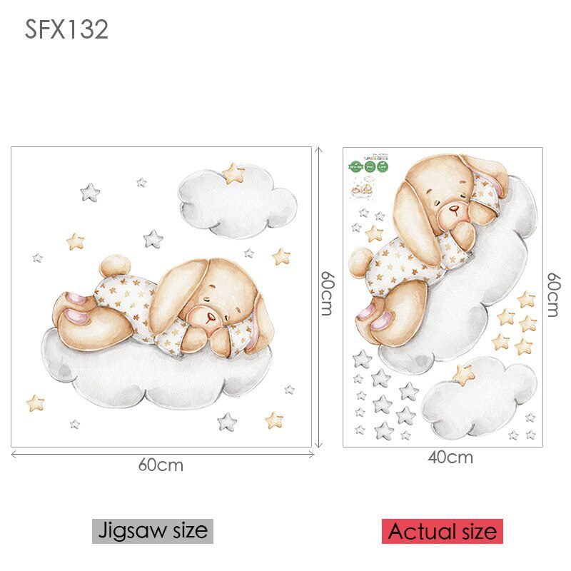 Elephant Giraffe Wall Stickers For Kids Rooms Wall Decorative Vinyl Animal Pattern Moon Child Wall Stickers For Children's Room