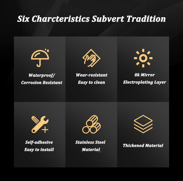 1 Roll Mirror Wall Sticker Stainless Steel Decorative Line Gold TV Background Ceiling Edging Strip Wall Decorations Living Room