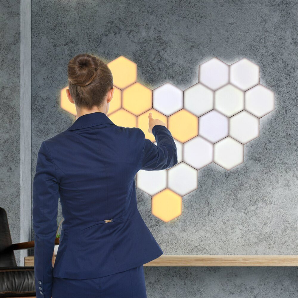 1-24 PCS Touch Sensor LED Night Light Sensitive Hexagonal LED Quantum Lamp Modular Hexagons Creative Decoration Wall Lamp