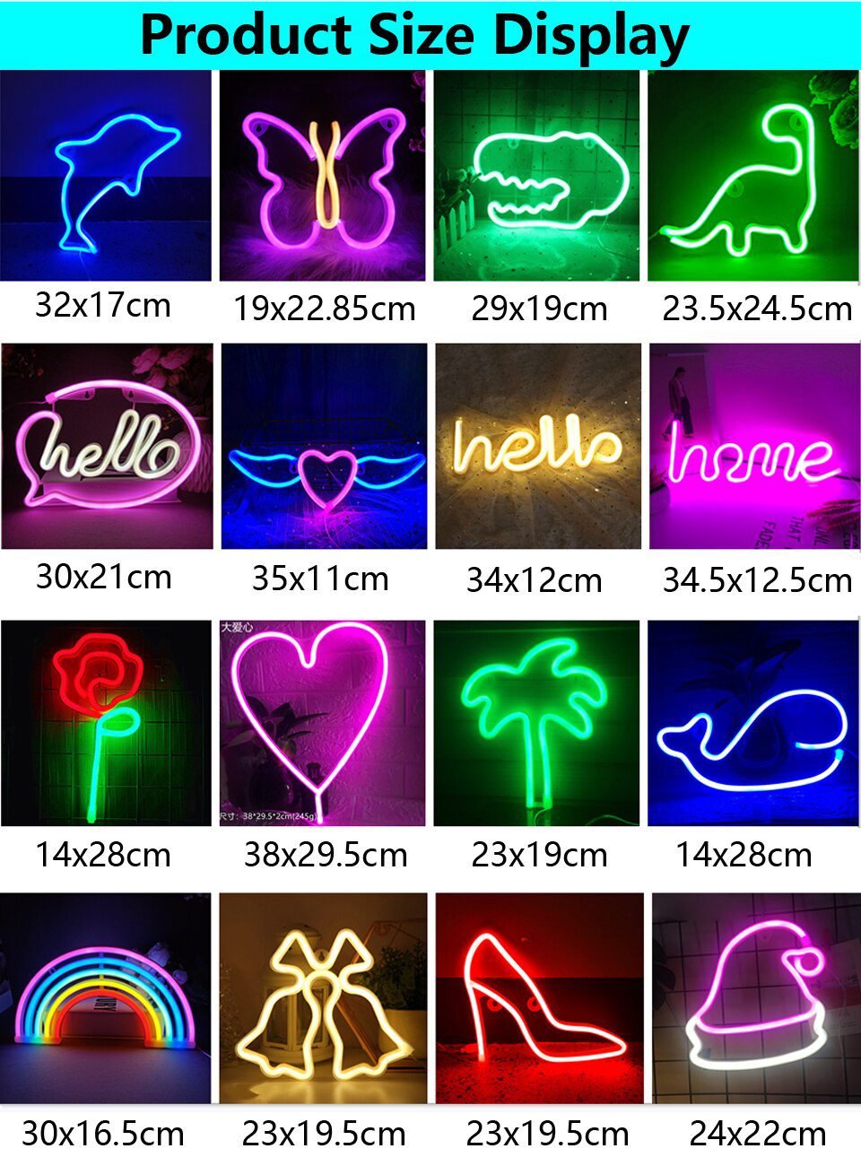 LED Neon Night Light Wall Hanging Neon Sign for Kids Room Home Bedroom Party Bar Wedding Decoration Christmas Gift Neon Lamp