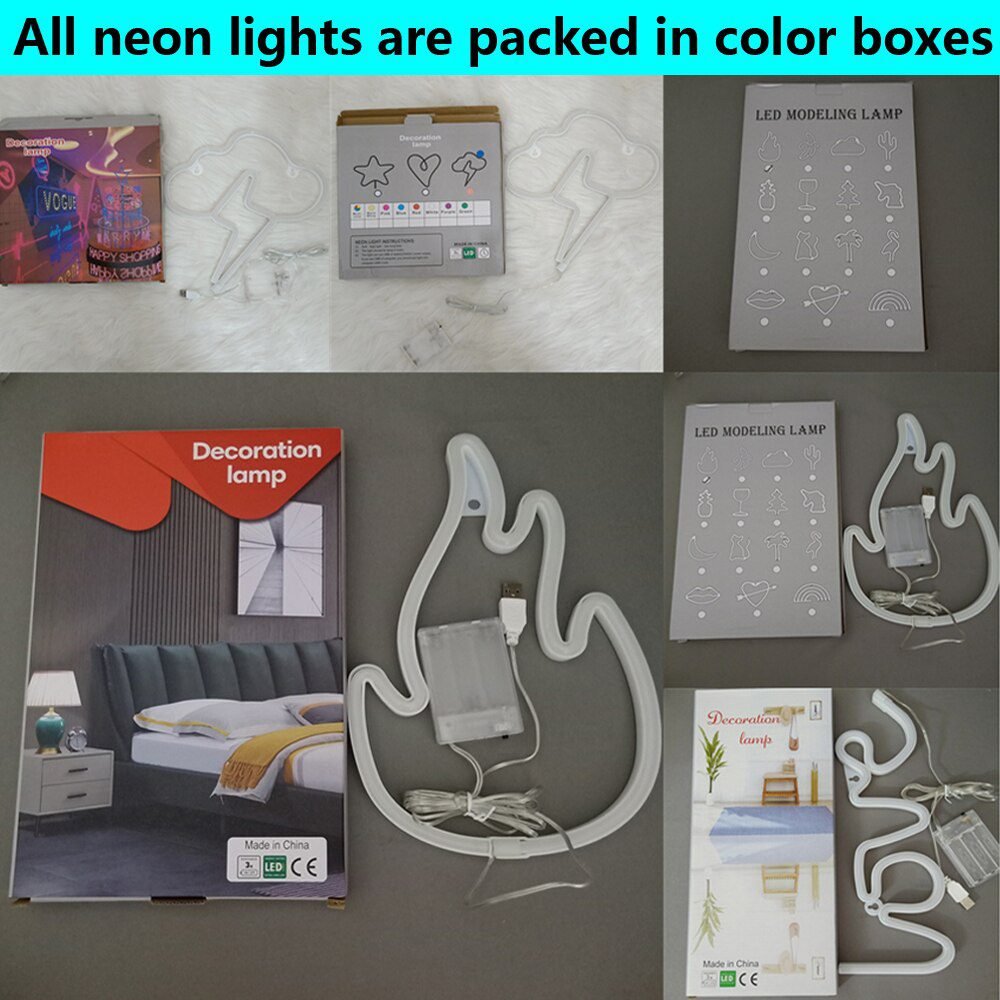 LED Neon Night Light Wall Hanging Neon Sign for Kids Room Home Bedroom Party Bar Wedding Decoration Christmas Gift Neon Lamp
