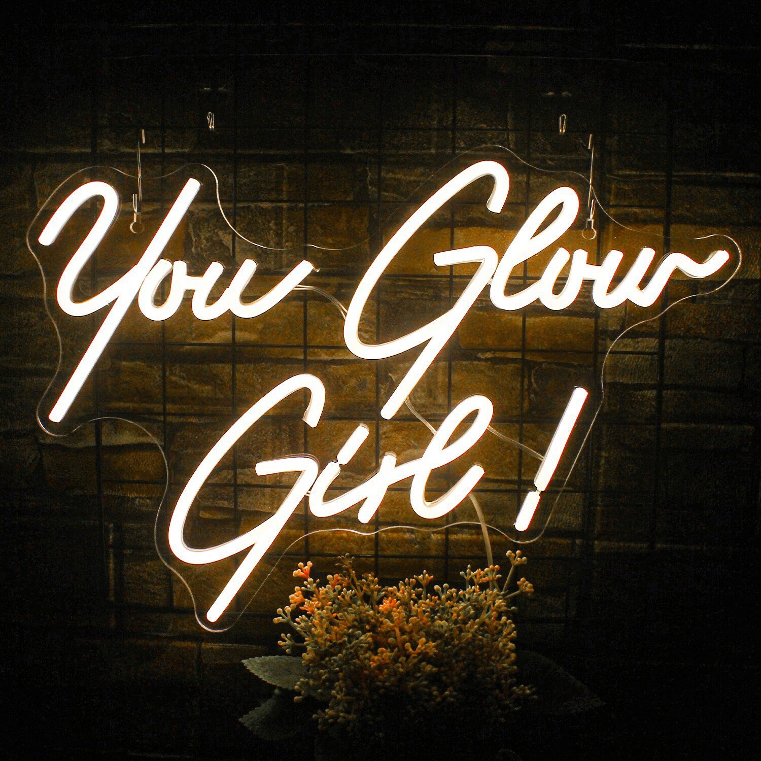 Ineonlife You Glow Girl Neon Sign Custom Led Light Wedding Engagement Ornament Birthday Party Bar Acrylic Art Wall Decorate Gift