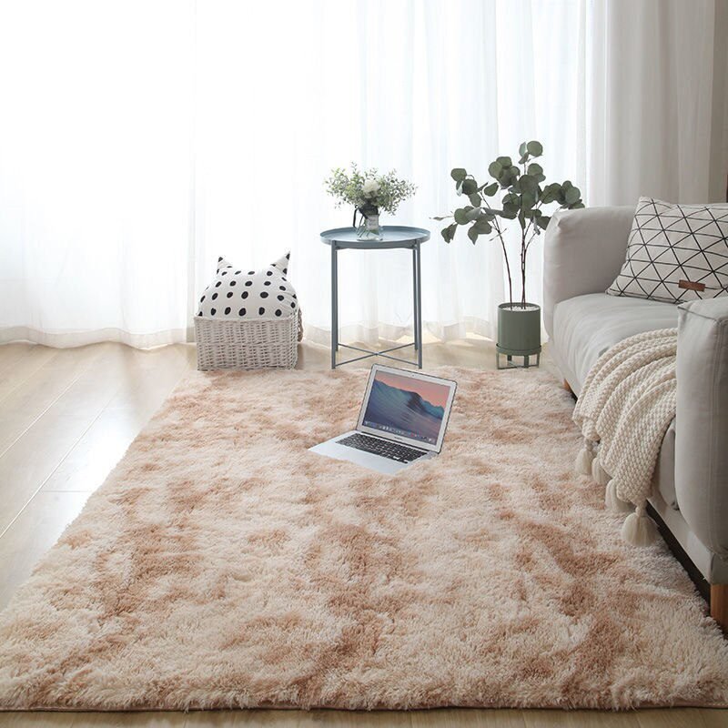 Plush Carpet Suitable For Living Room White Soft Fluffy Carpets Bedroom Bathroom Non-slip Thicken Floor Mat Teen Room Decoration