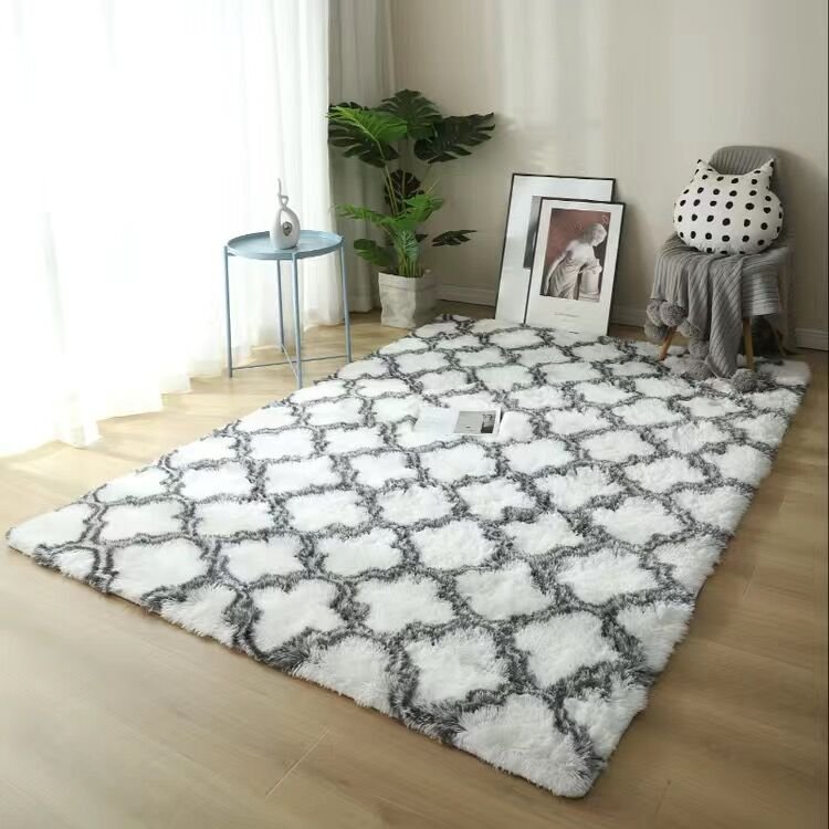 Plush Carpet Suitable For Living Room White Soft Fluffy Carpets Bedroom Bathroom Non-slip Thicken Floor Mat Teen Room Decoration