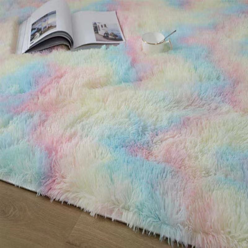 Plush Carpet Suitable For Living Room White Soft Fluffy Carpets Bedroom Bathroom Non-slip Thicken Floor Mat Teen Room Decoration