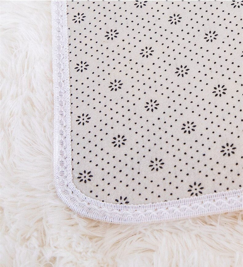 Plush Carpet Suitable For Living Room White Soft Fluffy Carpets Bedroom Bathroom Non-slip Thicken Floor Mat Teen Room Decoration