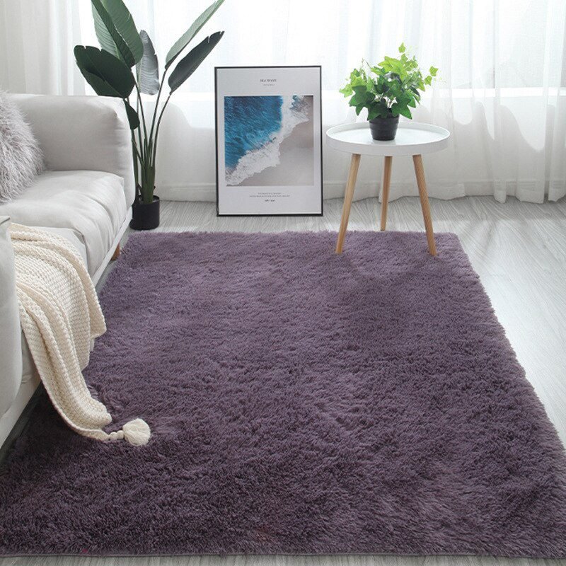 Plush Carpet Suitable For Living Room White Soft Fluffy Carpets Bedroom Bathroom Non-slip Thicken Floor Mat Teen Room Decoration