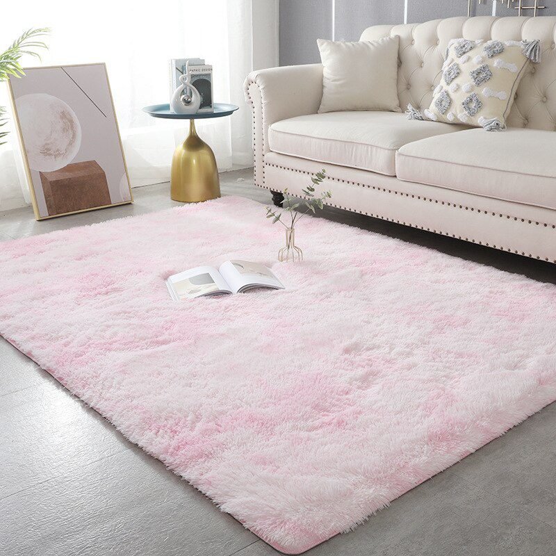 Plush Carpet Suitable For Living Room White Soft Fluffy Carpets Bedroom Bathroom Non-slip Thicken Floor Mat Teen Room Decoration