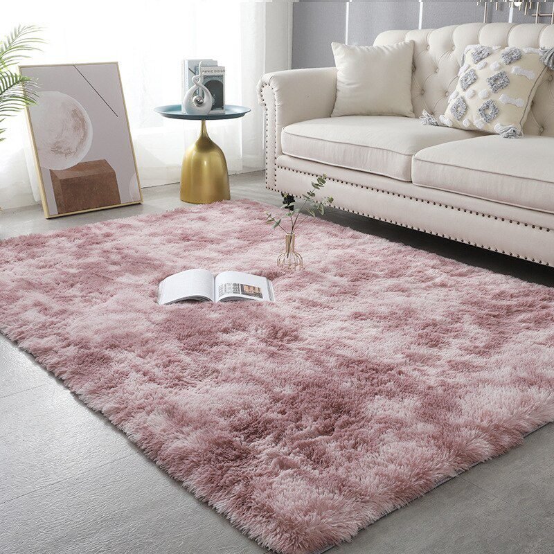 Plush Carpet Suitable For Living Room White Soft Fluffy Carpets Bedroom Bathroom Non-slip Thicken Floor Mat Teen Room Decoration