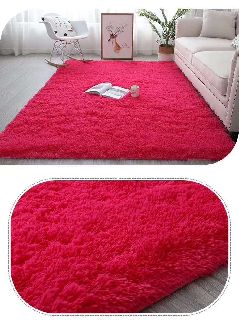 Plush Carpet Suitable For Living Room White Soft Fluffy Carpets Bedroom Bathroom Non-slip Thicken Floor Mat Teen Room Decoration
